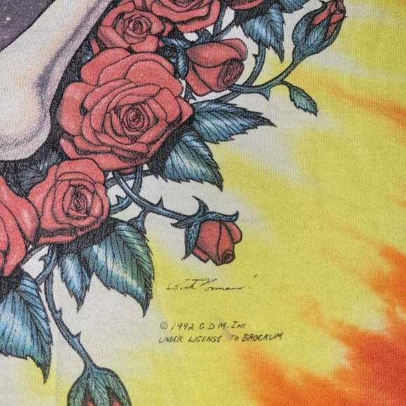 Vintage 1992 Greatful Dead Space your face t shirt sz L Thrashed - Picture 4 of 6